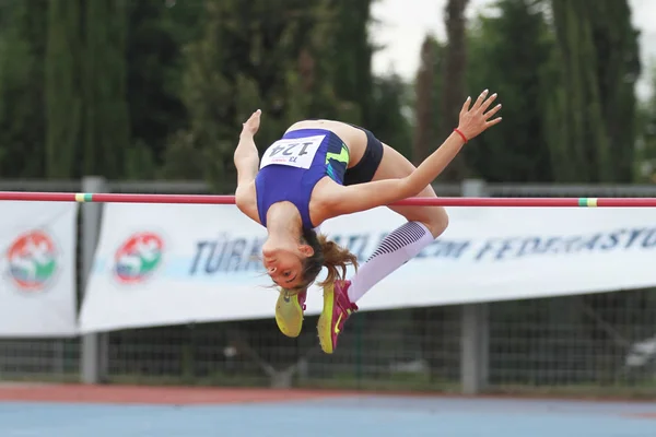 Istanbul Turquia Junho 2018 Atleta Indefinido Salto Altura Durante Cezmi — Fotografia de Stock