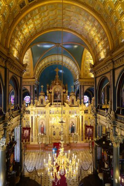 Istanbul, Türkiye - 03 Haziran 2018: İç Bulgar St Stephen Kilisesi. Kilise 1870 yılında inşa edildi.