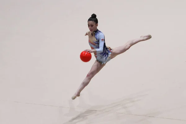 Istanbul Turecko Června 2018 Neznámý Gymnastka Provádí Během Rytmické Cup — Stock fotografie