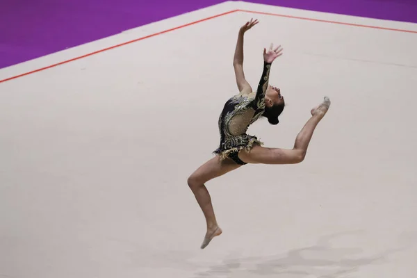 Istanbul Turkije Juni 2018 Onbekende Gymnast Presteert Tijdens Istanbul Ritmische — Stockfoto