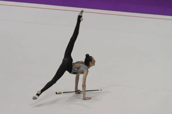 Istanbul Turquie Juin 2018 Gymnaste Inconnu Produit Pendant Coupe Rythmique — Photo