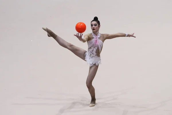 Istanbul Turkey June 2018 Unknown Gymnast Performs Istanbul Rhythmic Cup — Stock Photo, Image