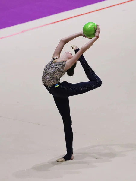 Istanbul Turecko Června 2018 Neznámý Gymnastka Provádí Během Rytmické Cup — Stock fotografie