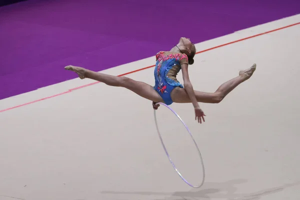 Istanbul Turkey June 2018 Unknown Gymnast Performs Istanbul Rhythmic Cup — Stock Photo, Image