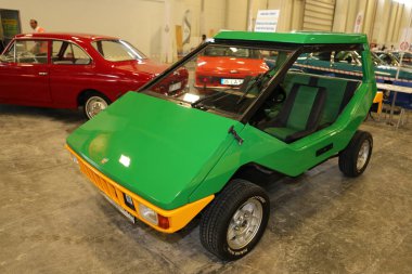 Istanbul, Türkiye - 01 Temmuz 2018: Anadol A6 Böcek ekran Istanbul Klasik Otomobil Festivali