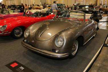 Istanbul, Türkiye - 01 Temmuz 2018: Porsche 356 ekran Istanbul Klasik Otomobil Festivali
