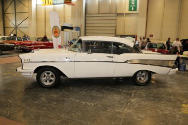 Istanbul, Türkiye - 01 Temmuz 2018: Chevrolet Belair ekran Istanbul Klasik Otomobil Festivali