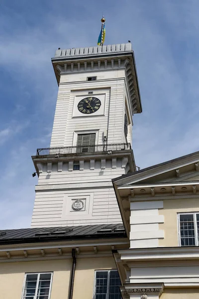 Uhrenturm Des Lwiwer Rathauses Der Ukraine — Stockfoto