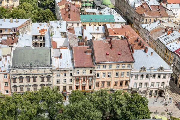 Byggnader Torget Staden Lviv Ukraina — Stockfoto