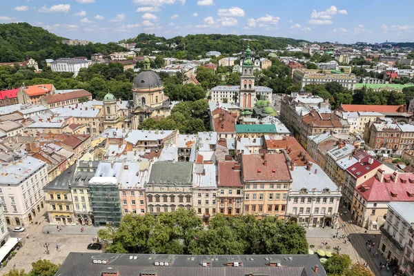 Flygfoto Över Lviv Stad Ukraina — Stockfoto