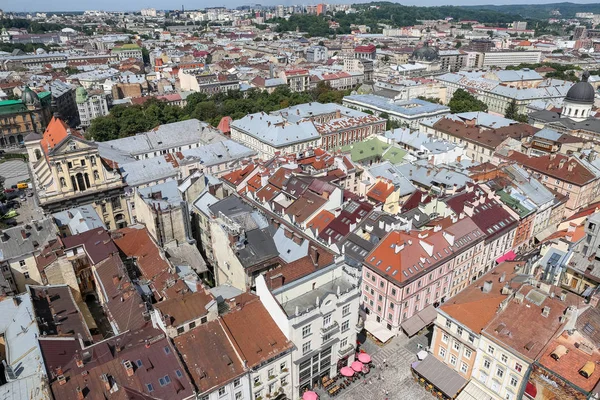 Flygfoto Över Lviv Stad Ukraina — Stockfoto