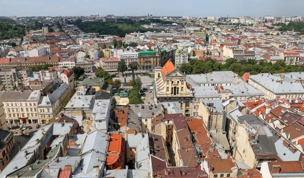 Flygfoto Över Lviv Stad Ukraina — Stockfoto