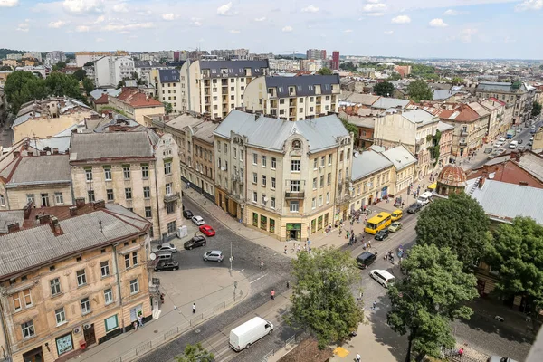 Flygfoto Över Lviv Stad Ukraina — Stockfoto