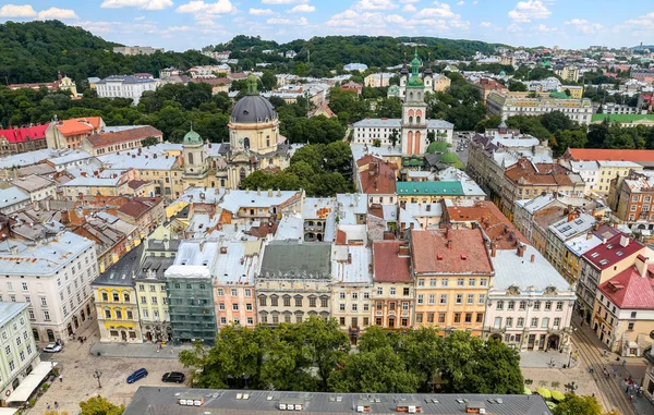 Flygfoto Över Lviv Stad Ukraina — Stockfoto