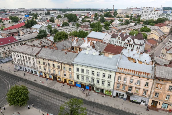 Widok Lotu Ptaka Miasta Lwowa Ukrainie — Zdjęcie stockowe