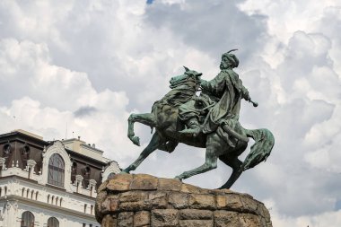 Ukrayna Kiev şehrindeki Bohdan Khmelnytsky Anıtı