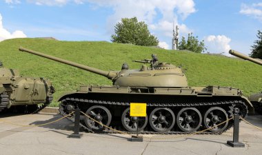 Kiev, Ukrayna - 13 Temmuz 2018: Askeri ve zırhlı tank savaş Müzesi Kiev