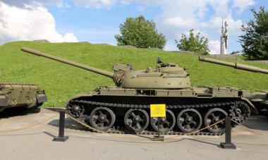 Kiev, Ukrayna - 13 Temmuz 2018: Askeri ve zırhlı tank savaş Müzesi Kiev