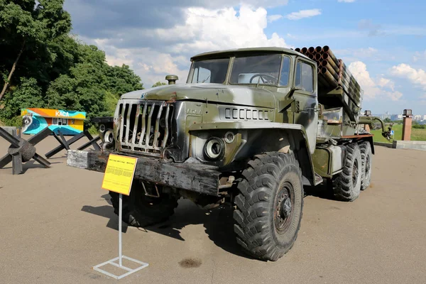 Kiev Ucrânia Julho 2018 Veículo Militar Danificado Kiev — Fotografia de Stock