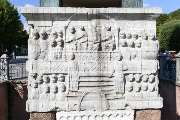 Základ Obelisku Theodosiova Istanbulu Turecko — Stock fotografie