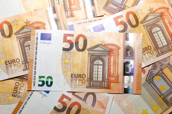 Pile of Paper Euro Banknotes as Background