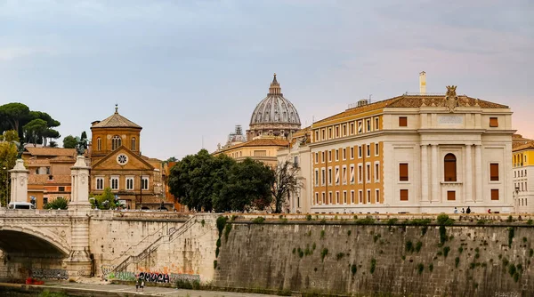 Ponte Vittorio Emanuele Város Róma Olaszország — Stock Fotó