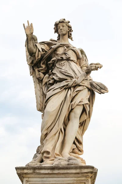 Ange Avec Statue Des Clous Pont Hadrien Rome Italie — Photo