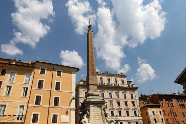 Dikilitaş meydanında Pantheon - Piazza della Rotonda Roma şehir, İtalya