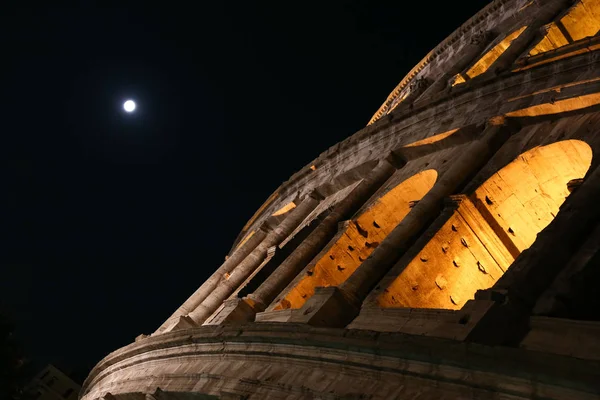 Colosseum Éjjel Rómában Olaszországban — Stock Fotó