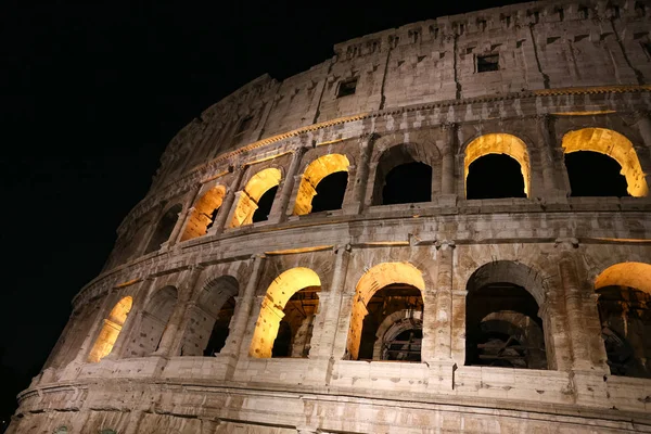 Colosseum Nachts Rome City Italië — Stockfoto