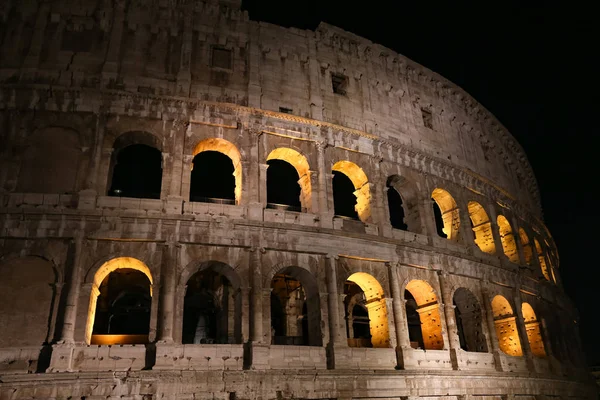 Colosseum Nachts Rome City Italië — Stockfoto
