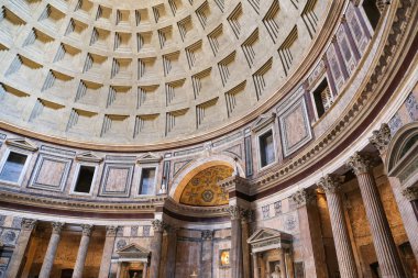 Rome, İtalya - 21 Ağustos 2018: İç Panteon Roma şehir