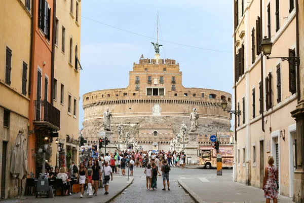 Roma Itália Agosto 2018 Mausoléu Adriano Castel Sant Angelo Onde — Fotografia de Stock