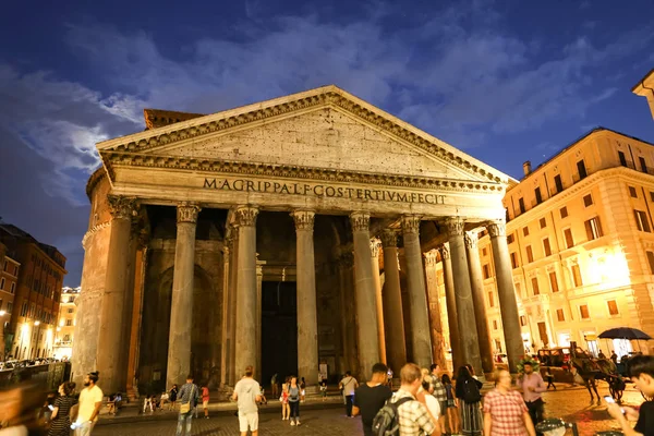 Rom Italien Augusti 2018 Piazza Della Rotonda Och Pantheon Solnedgången — Stockfoto