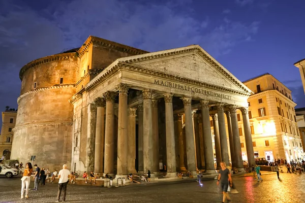 Rom Italien Augusti 2018 Piazza Della Rotonda Och Pantheon Solnedgången — Stockfoto