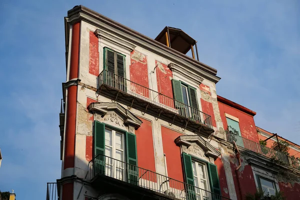 Fachada Edifício Nápoles Itália — Fotografia de Stock