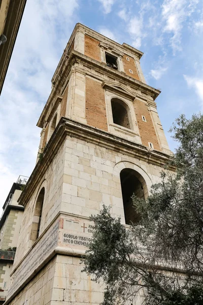 Campanario Iglesia Santa Chiara Nápoles Italia — Foto de Stock