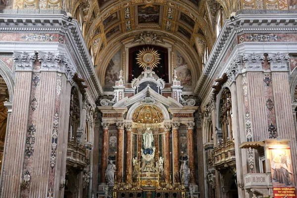 Neapel Italien August 2018 Innenraum Der Gesu Nuovo Kirche Neapel — Stockfoto