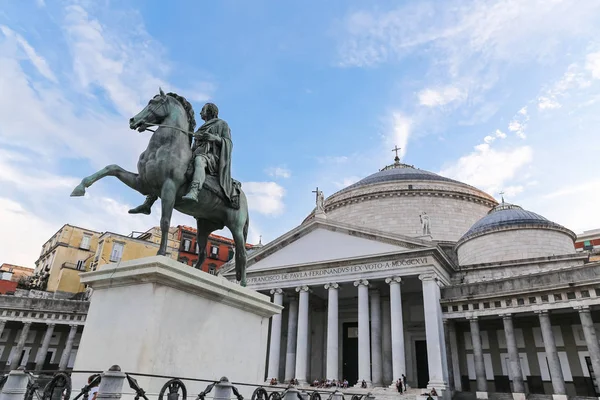 Naples Italië Augustus 2018 Facade Van San Francesco Paola Church — Stockfoto