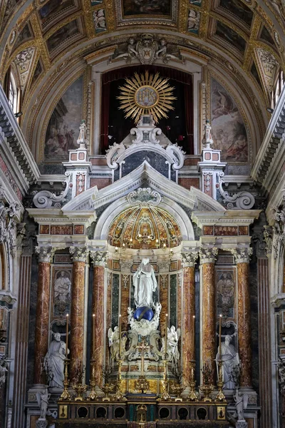 Naples Itália Agosto 2018 Dentro Igreja Gesu Nuovo Cidade Nápoles — Fotografia de Stock