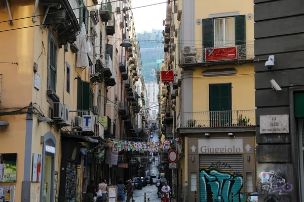 Naples Italia Agosto 2018 Vista Calle Ciudad Nápoles Italia — Foto de Stock