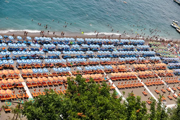 Praia Positano Costa Amalfitana Nápoles Itália — Fotografia de Stock