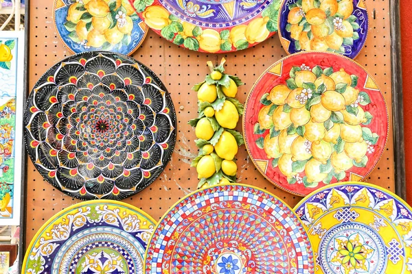 Positano Italy August 2018 Positano Style Traditional Colorful Ceramics — Stock Photo, Image