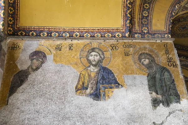 Мозаика Deesis в Hagia Sophia, Стамбул, Турция — стоковое фото