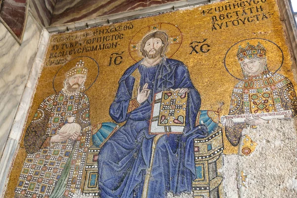 Мозаика в музее Hagia Sophia, Стамбул, Турция — стоковое фото