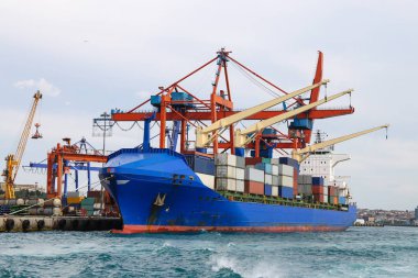 Konteynır gemisi limanda