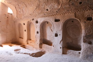 Zelve Vadisi'nde Oyma Oda, Kapadokya, Nevşehir, Türkiye