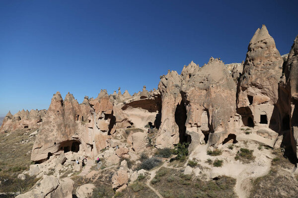 Rock Formations in Zelve Valley, Cappadocia, Nevsehir, Turkey