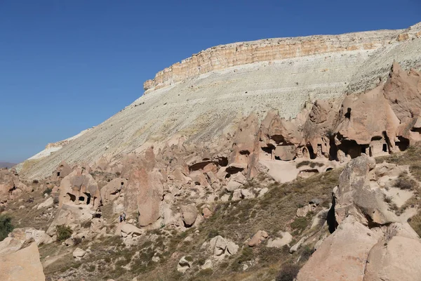 Formacje skalne w dolinie Zelve, Kapadocja, Nevsehir, Turcja — Zdjęcie stockowe