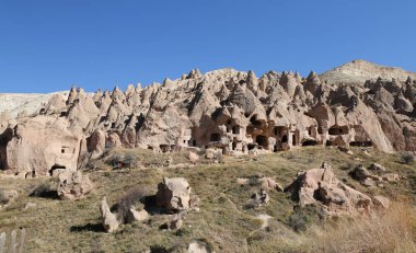 Zelve Vadisi'nde Kaya Oluşumları, Kapadokya, Nevşehir, Türkiye